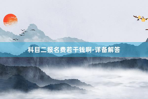 科目二报名费若干钱啊-详备解答