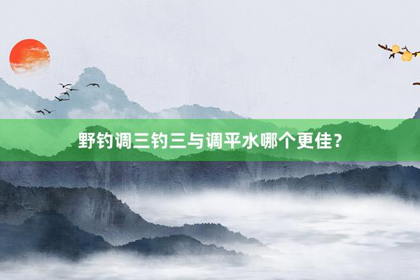 野钓调三钓三与调平水哪个更佳？