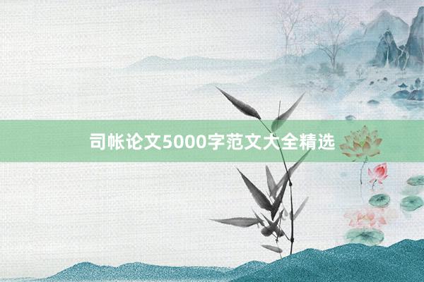 司帐论文5000字范文大全精选